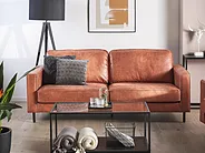 Sofa 3-Sitzer SAVALEN Kunstleder Goldbraun_1154791