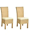 Esszimmerstuhl 2er Set ANDES Rattan Naturfarben