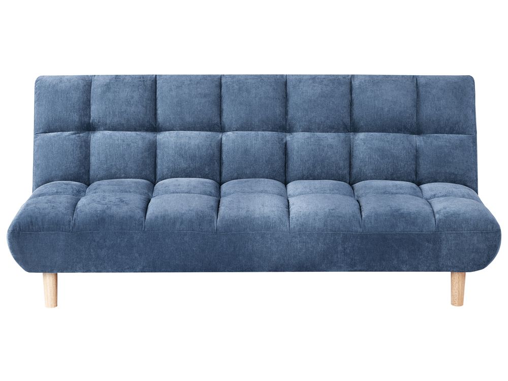 Canapé-lit 2 places RISOR Tissu chenille Bleu