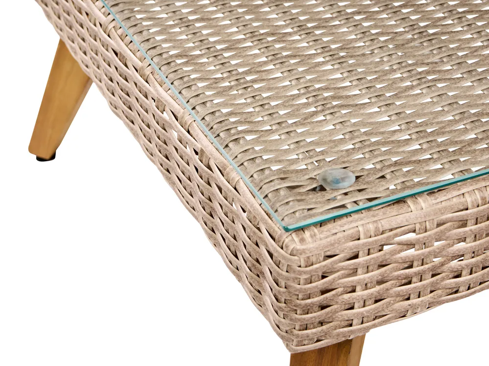 Garden Corner Sofa with Table 6 Seater VITTORIA PE Rattan Grey_1091961