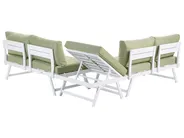 Garten Ecksofa mit Tisch 5-Sitzer COCCORINO Metall Grün_959507