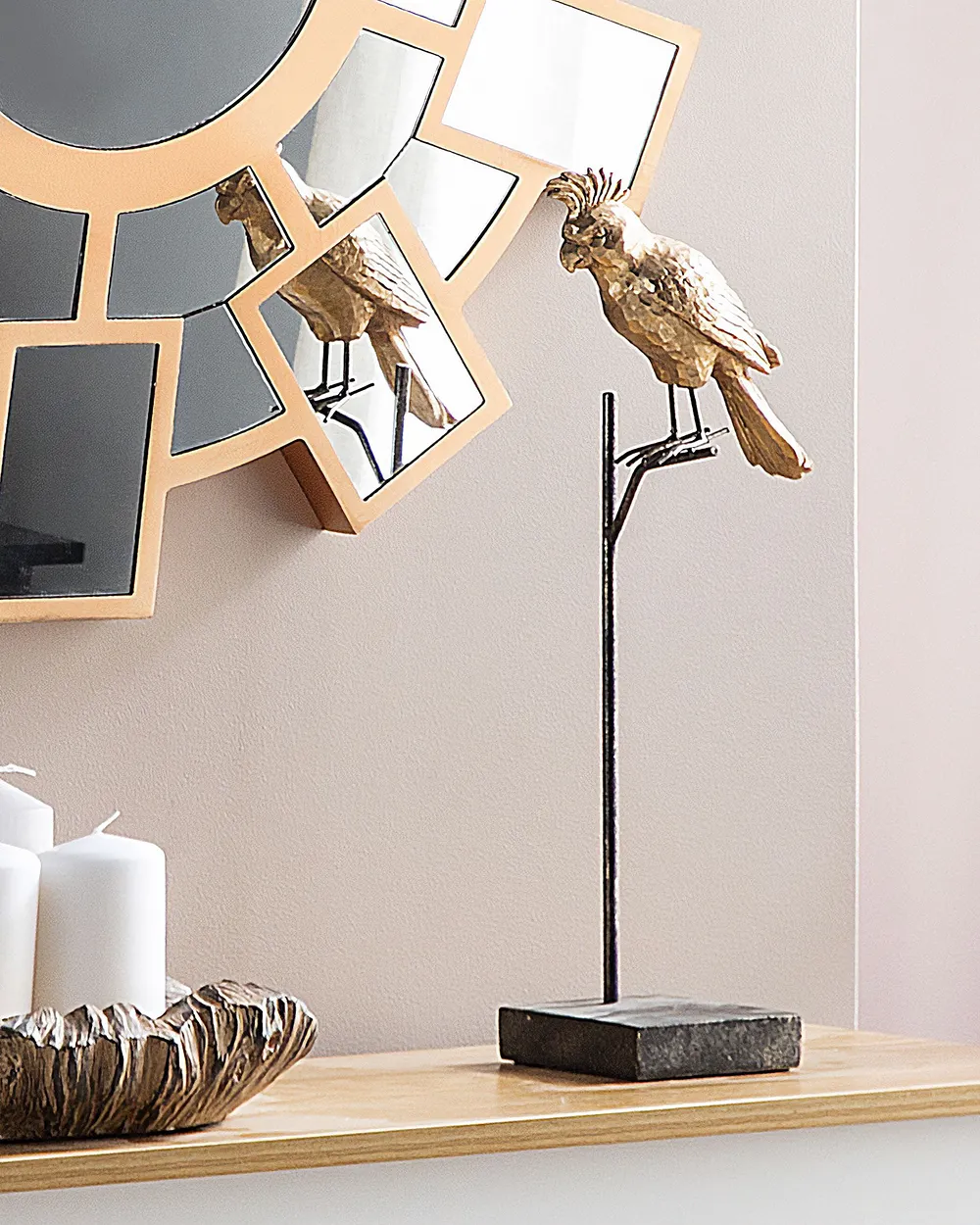 Wall Mirror ROZEL 80 cm 80 cm Golden Brown_904287
