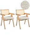 Esszimmerstuhl 2er Set AVA Holz Hellbraun / Beige