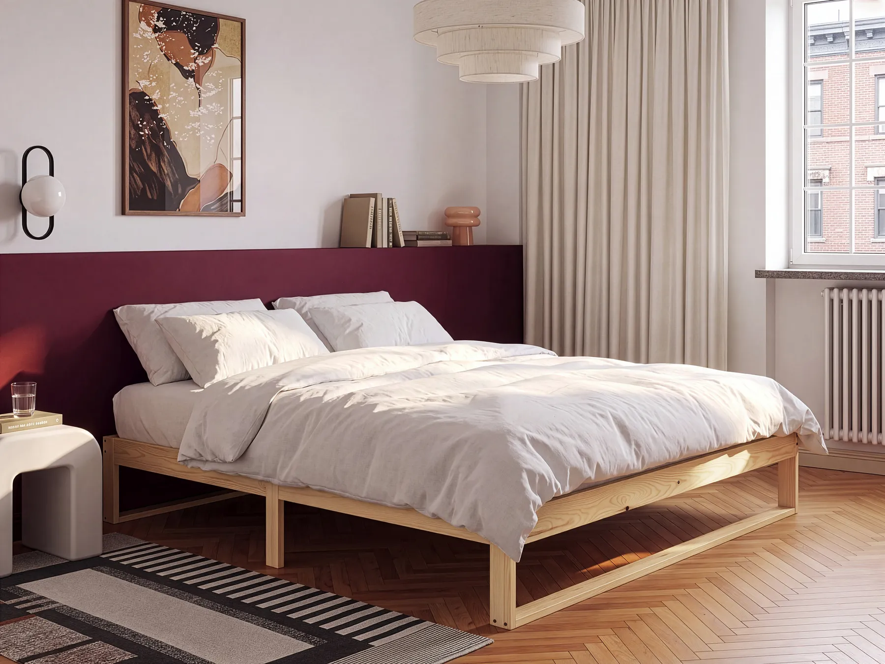 Bett ohne Kopfteil Kiefernholz TALAIRAN 160 x 200 cm Hellbraun_1131336