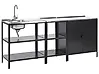 Outdoor-Küche 3er Set mit Spüle VILAMA Schwarz Metall