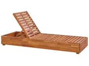 Sonnenliege mit Kissen FANANO mit Relaxfunktion Akazienholz Braun_863044