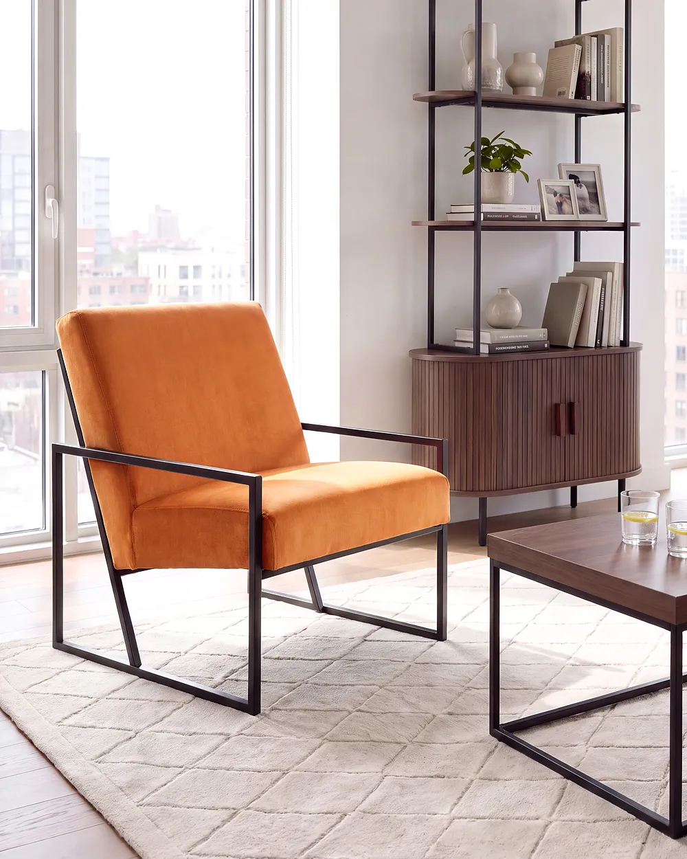 Sessel DELARY Samtstoff Orange_1156212