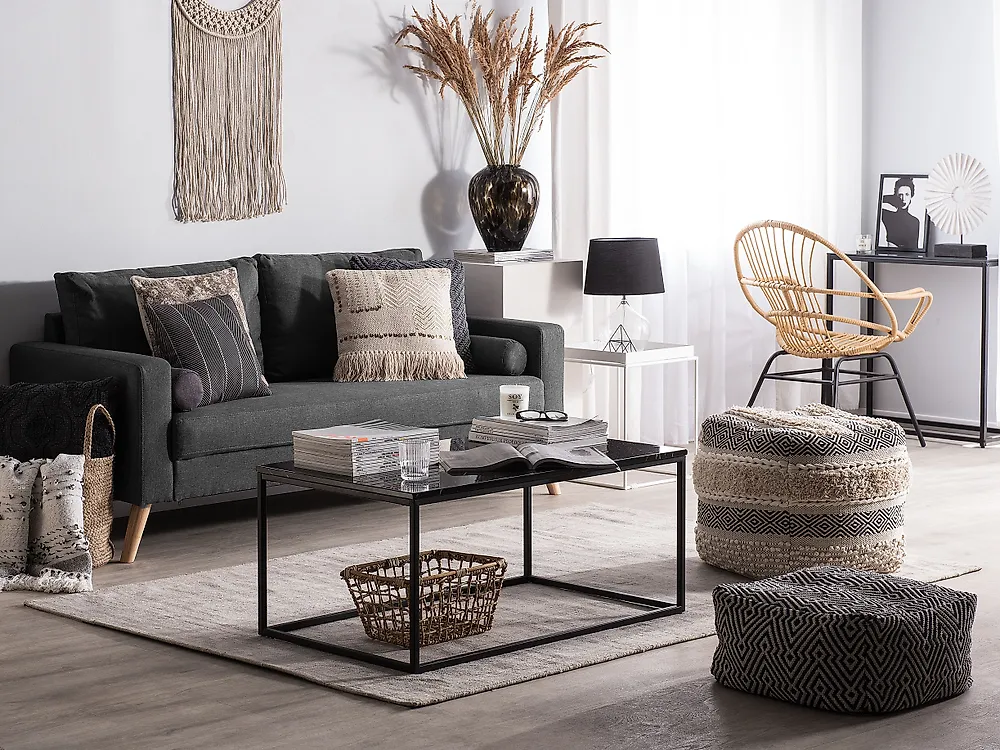 Sofa 2-Sitzer KALMAR Stoff Dunkelgrau_1187288