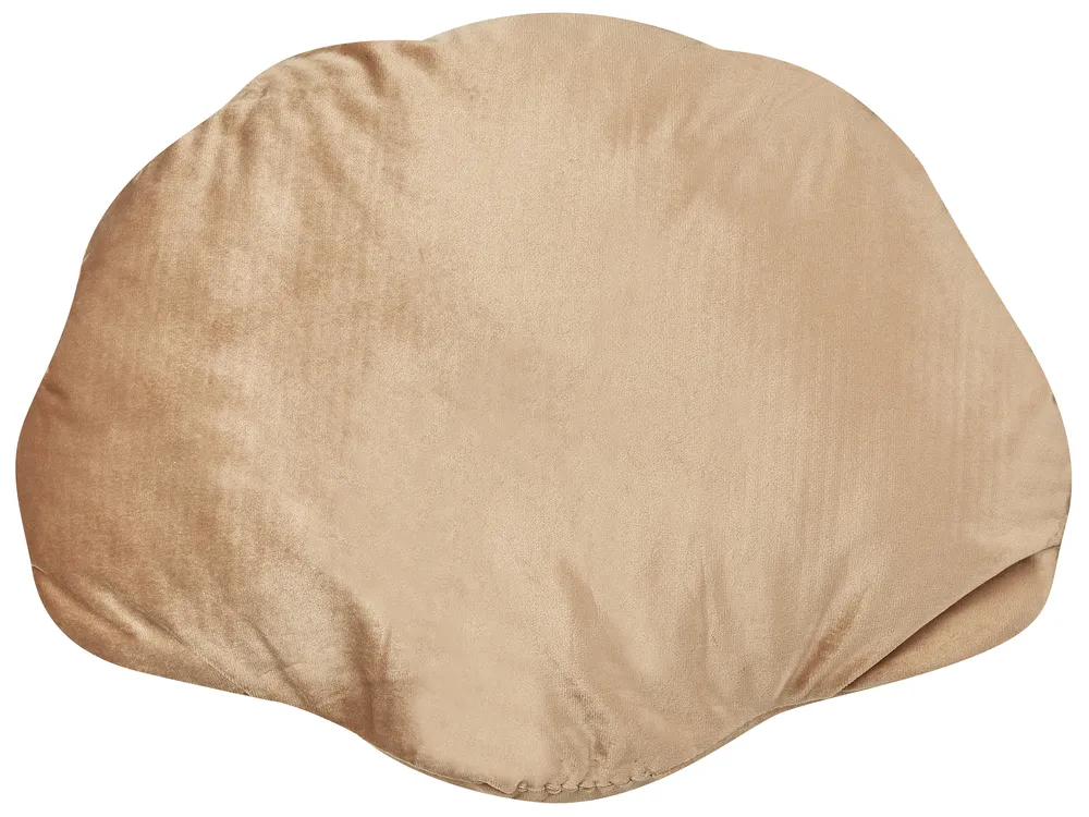Throw Cushion CONSOLIDA 47 x 35 cm Velvet Dark Beige Solid_890979