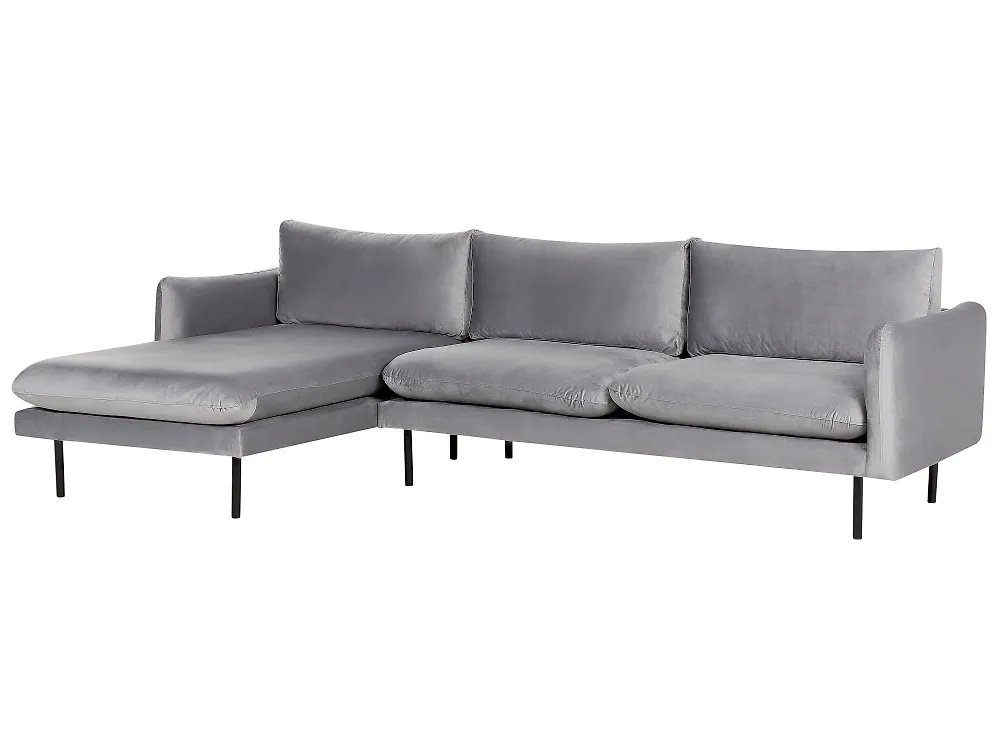 Ecksofa VINTERBRO Samtstoff Grau rechtsseitig_1183013