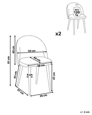 Set of 2 Dining Chairs VISALIA Velvet Grey_816601