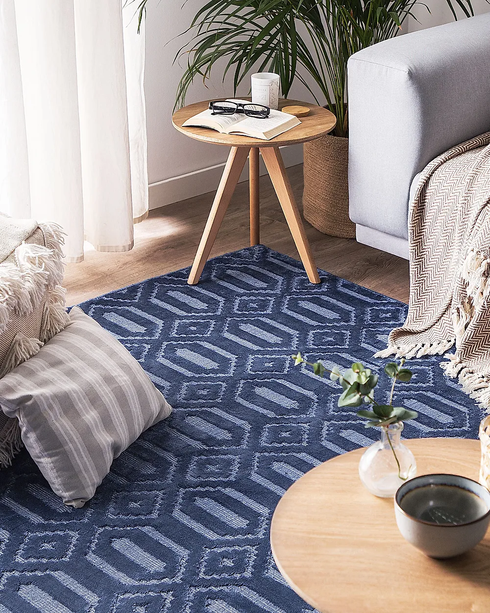 Teppich ADATEPE Marineblau 160 x 230 cm Viskose_1178245