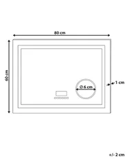 LED-Badezimmer-Spiegel THAIX 80 cm 60 cm Silber_932213