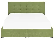 Bett mit Schubladen LA ROCHELLE Stoff Grün 180 x 200 cm_832983