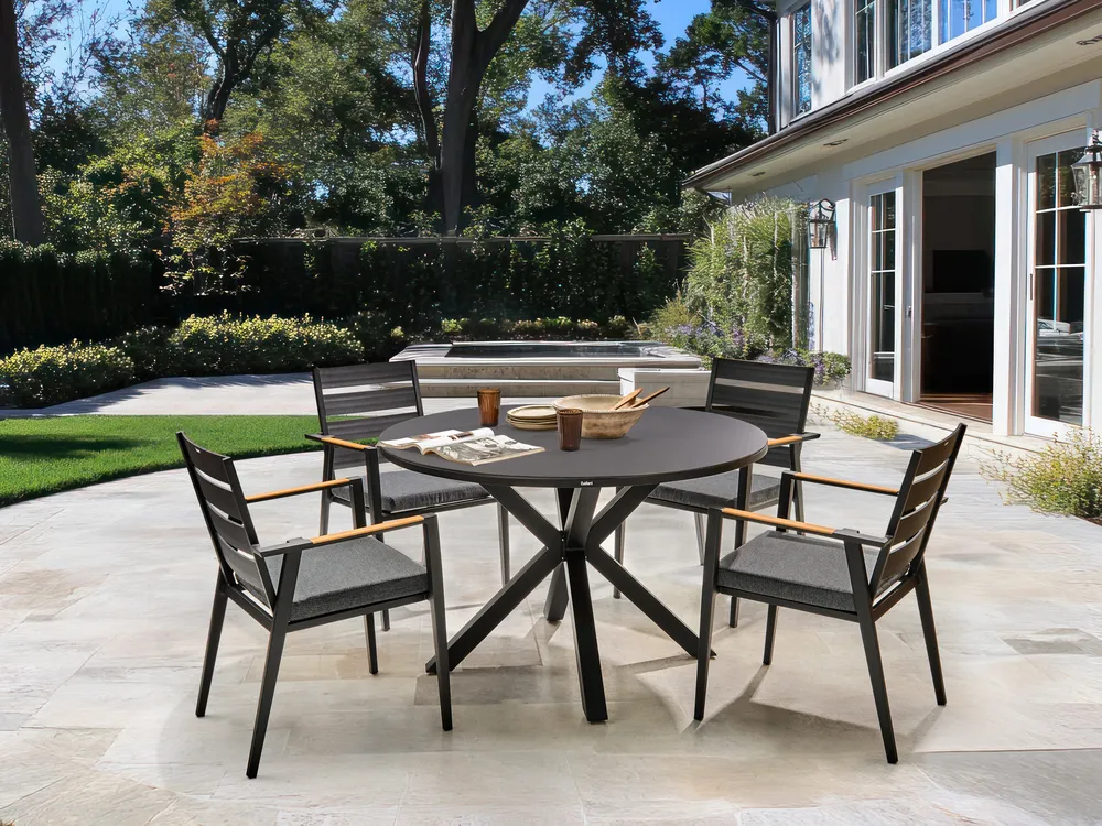 Gartenmöbel Set 4-Sitzer MALETTO/TAVIANO inkl. Kissen Metall Schwarz