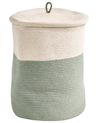 Aufbewahrungskorb SILOPI Baumwolle Hellbeige / Grün