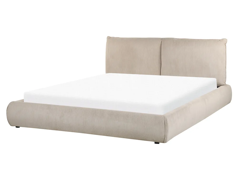 Waterbed Corduroy VINAY 160 x 200 cm (EU King Size) Taupe_881116
