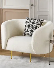 Sessel LOEN Bouclé Weiß_830987