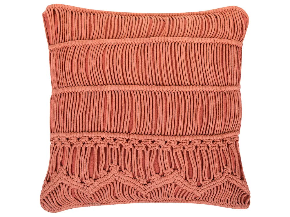Dekokissen 2er Set AKKOY 45 x 45 cm Baumwolle Orange Geometrisches Muster_768946