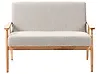 Sofa 2-Sitzer ESRUM Stoff Hellbraun / Grau