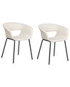 Esszimmerstuhl 2er Set ELMA Stoff Hellbeige