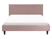 Bett mit Lattenrost Samtstoff FITOU 140 x 200 cm Rosa_900387