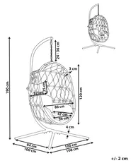 Hanging Chair with Stand ADRIA Metal White_844425