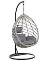 Hanging Chair with Stand TOLLO PE Rattan Grey