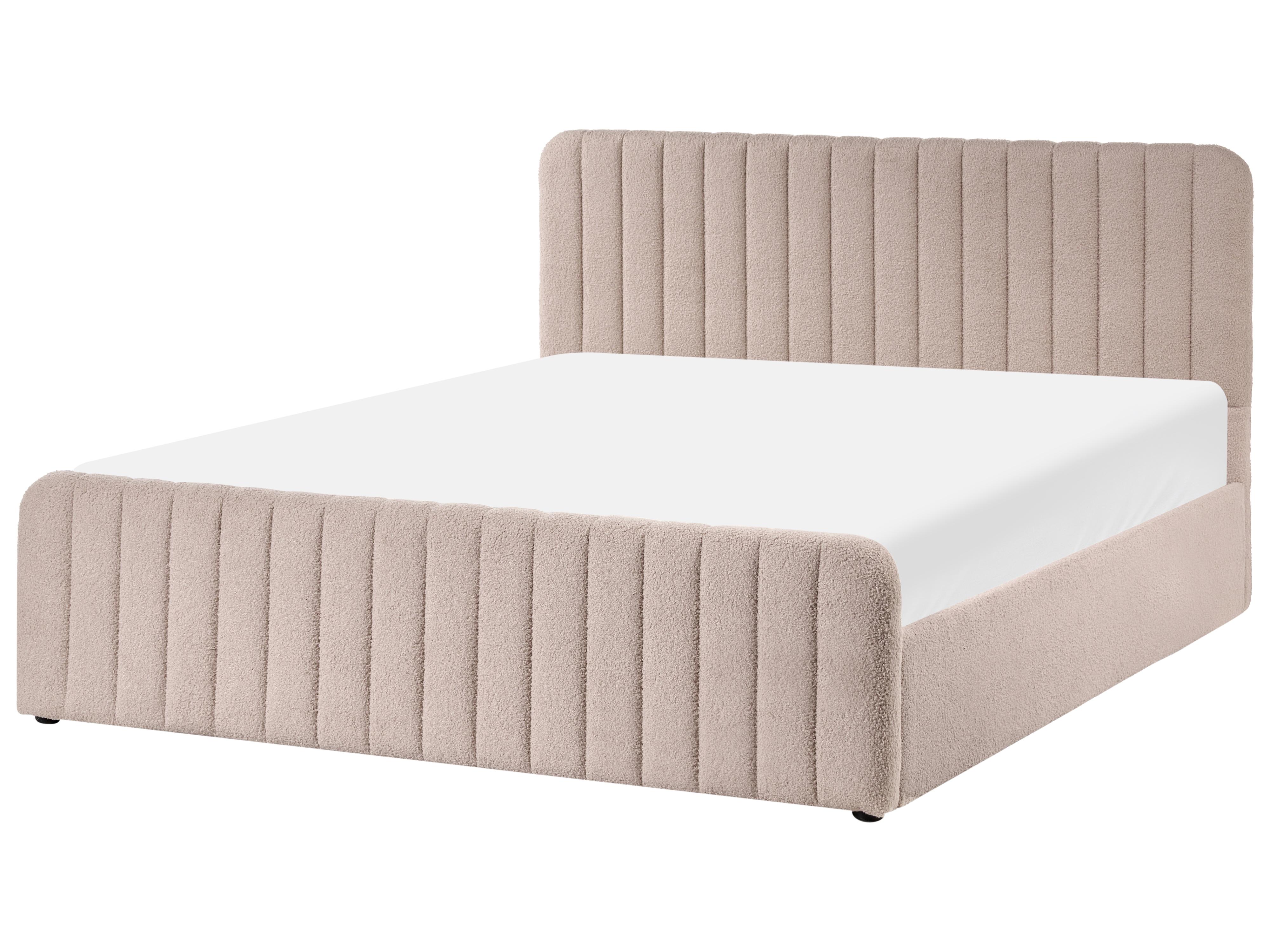 Ottoman Bed LUNAN Boucle Beige 160 x 200 cm (EU King Size)_1048450