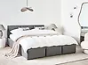 Bett mit Stauraum BOUSSE Samtstoff Dunkelgrau 160 x 200 cm