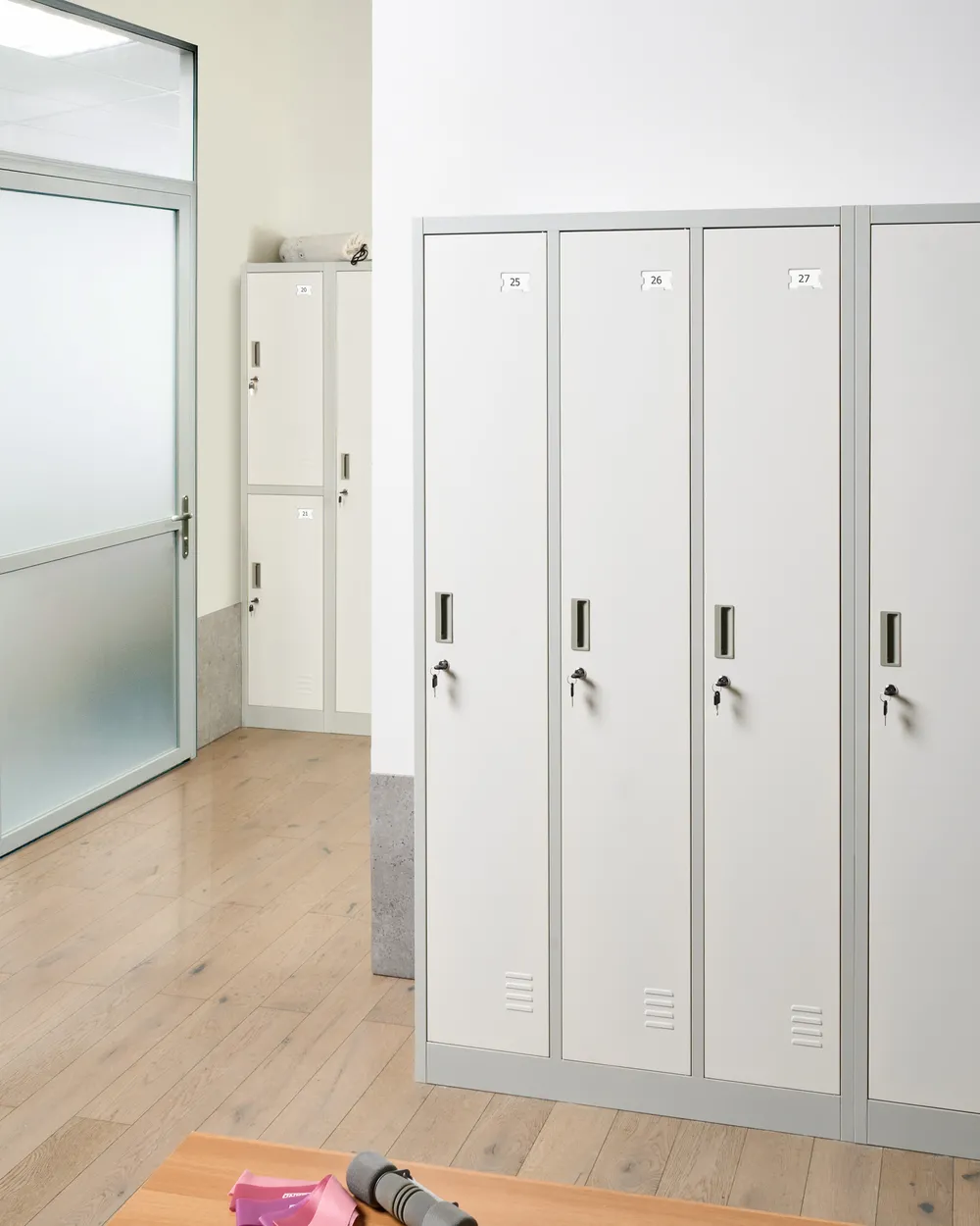 Spind mit 3 Türen ATHLETE Metall Grau / Weiß