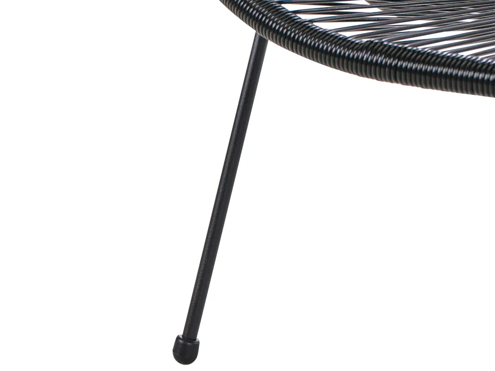 Garden Bench ACAPULCO II 113 cm PE Rattan Black_968214