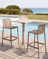 Set mit 2 Barstühlen ARICCIA Kunststoff Hellbraun_1149240