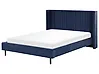 Bett mit Lattenrost Samtstoff VILLETTE 160 x 200 cm Marineblau