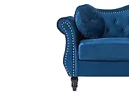 Sofa 3 Seater SKIEN Velvet Navy Blue_1170502