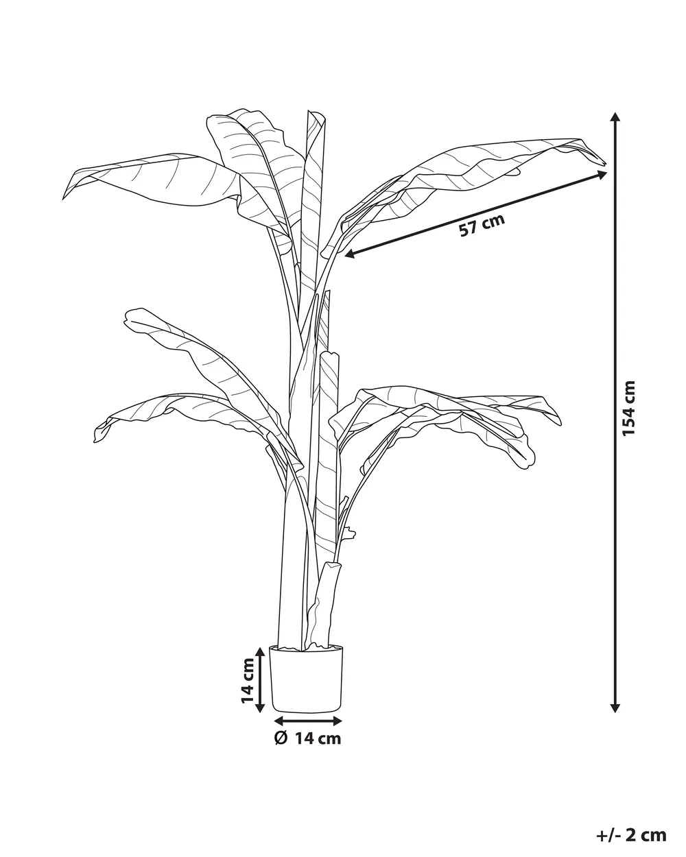 Kunstpflanze MUSA TREE 154 cm Grün_774228