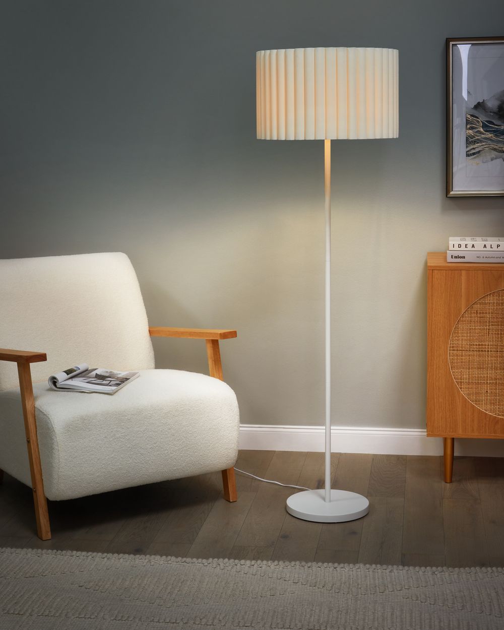 Staande lamp LOURENS Metaal Gebroken wit