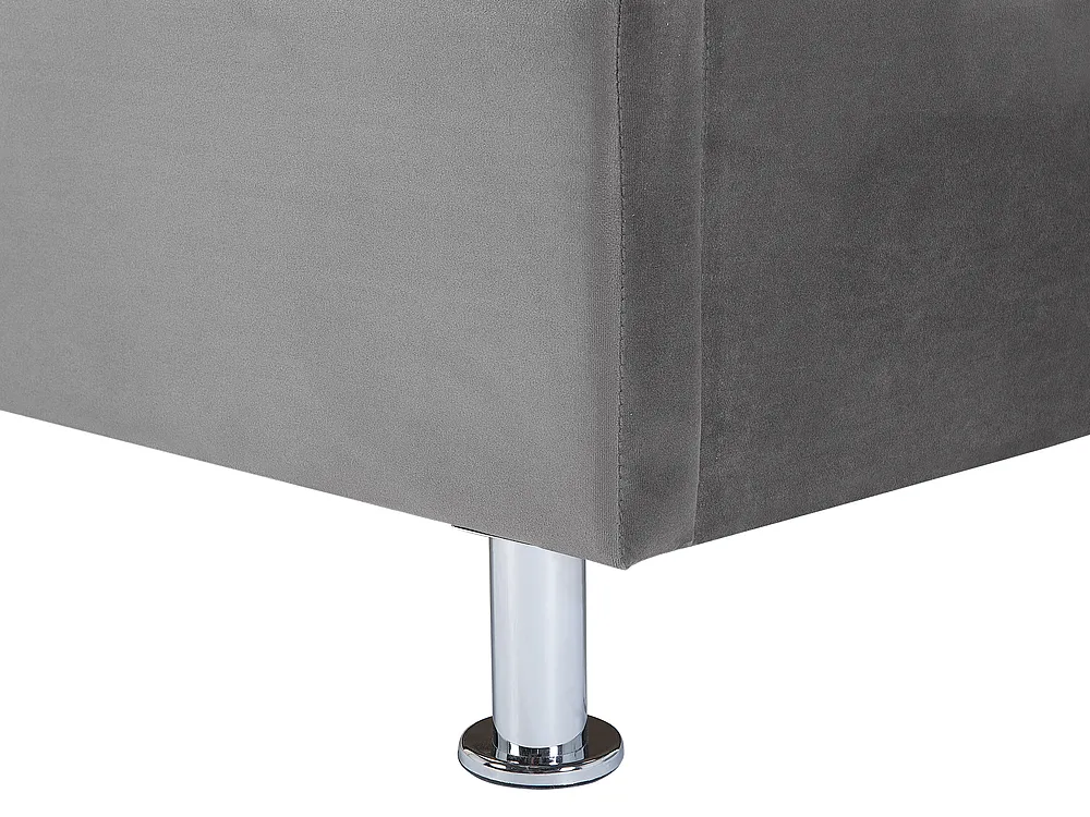 Lit ottoman METZ Velours Gris foncé 140 x 200 cm_736239