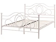 Bett mit Lattenrost Metall LYRA 140 x 200 cm Hellbeige_1162015
