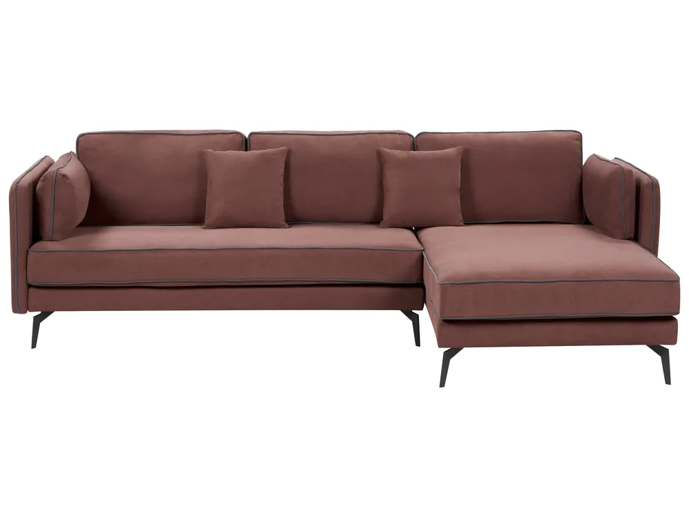 Ecksofa 3-Sitzer ALTAN Stoff Burgunderrot linksseitig