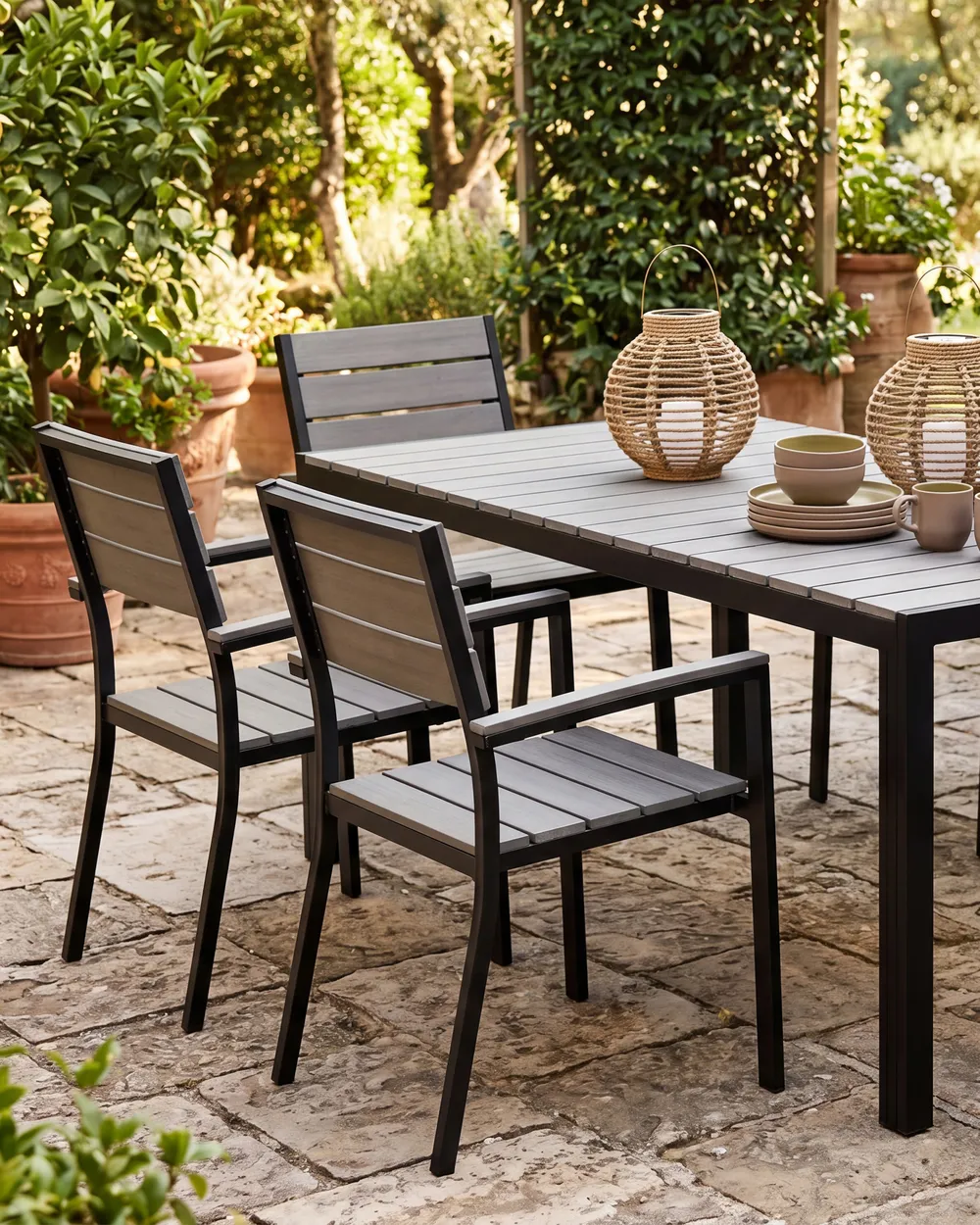 Gartenstuhl 6er Set COMO Grau_1102357