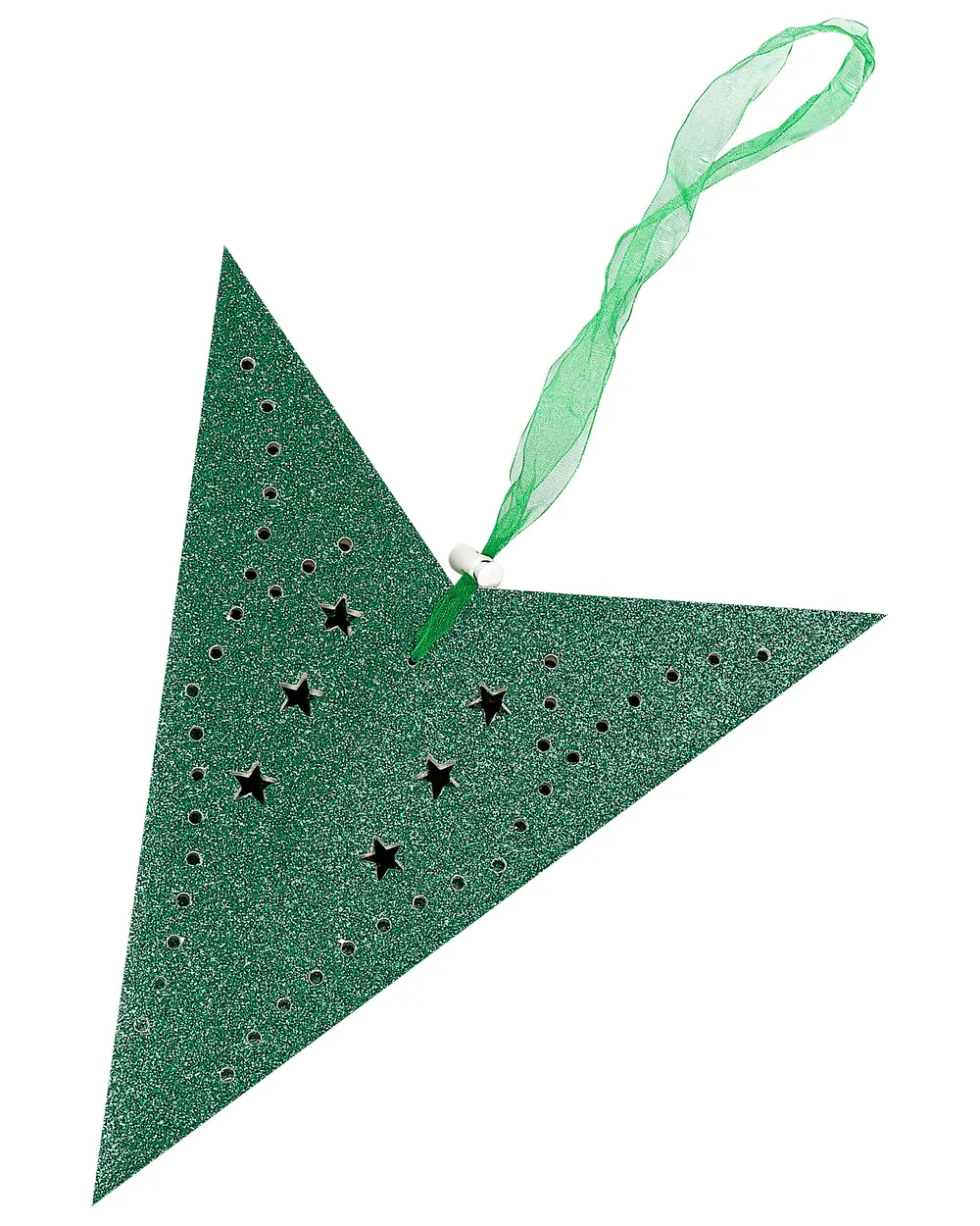 Set of 2 Hanging Decorations LED MOTTI 45 cm Star Emerald Green_835496
