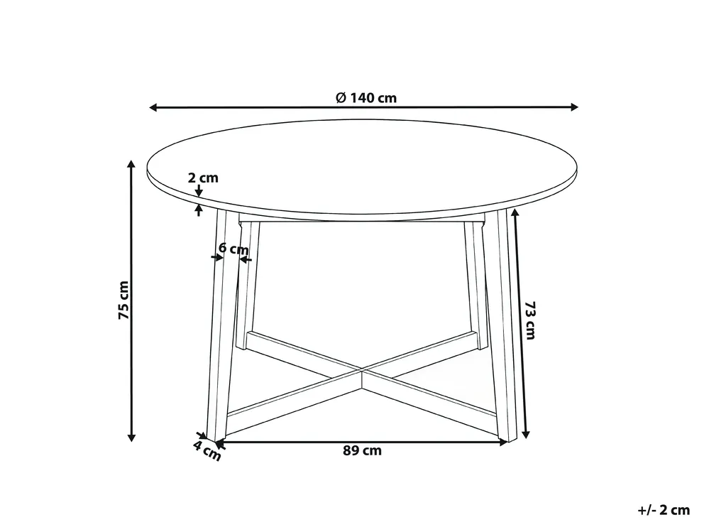 Dining Table WAIPORI Light Oak 140 cm 140 cm_1019983