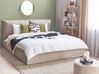 Bett mit Stauraum BAJONNA Samtstoff Beige 180 x 200 cm