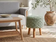 Hocker Macramé MANZAI Katoen Lichtgroen_1135870