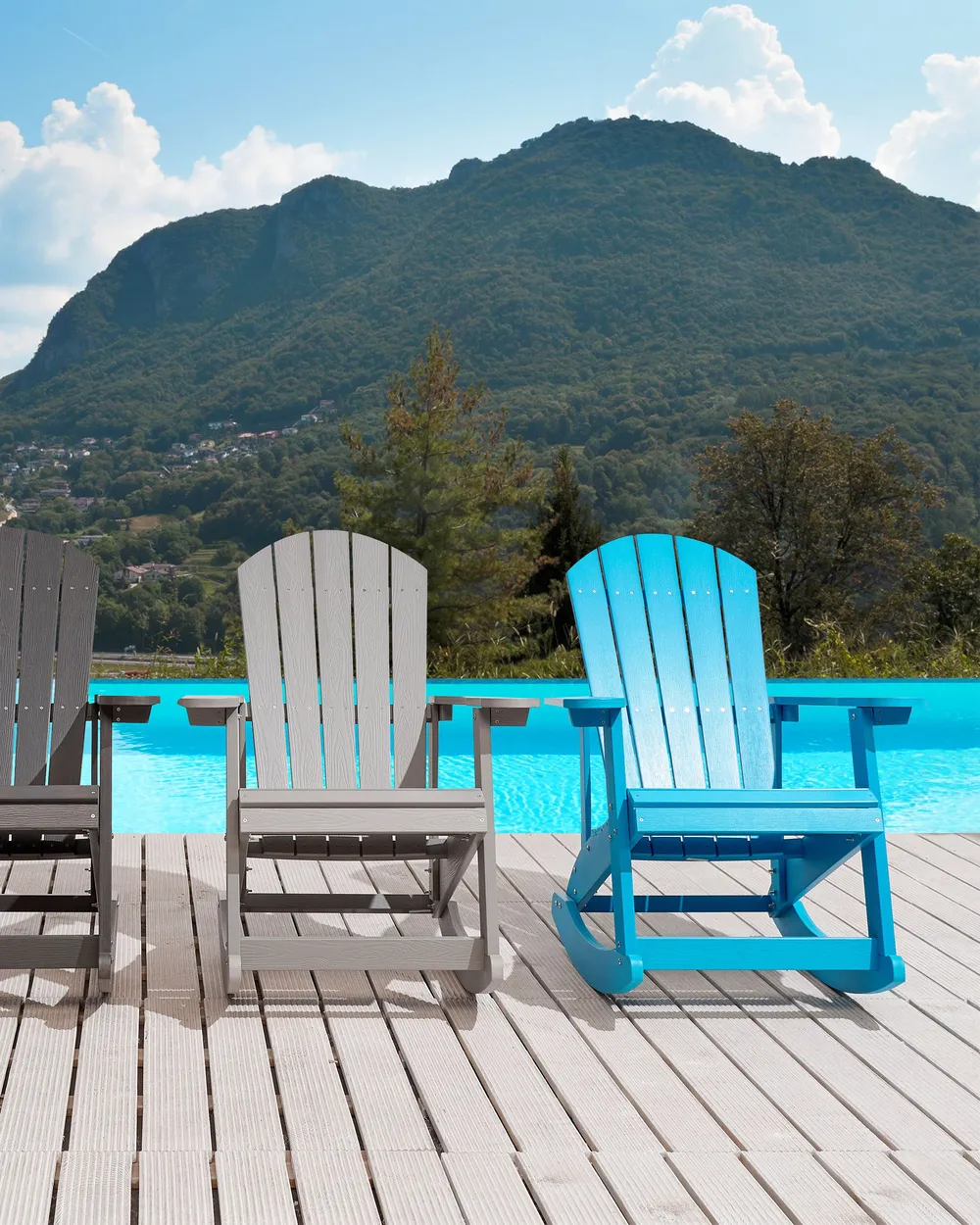 Garten-Schaukelstuhl ADIRONDACK Blau_872987