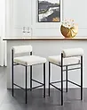 Set mit 2 Barstühlen AMAYA Bouclé Cremeweiß