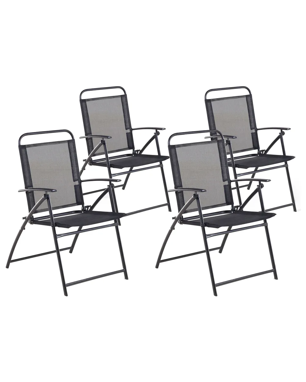 Gartenstuhl 4er Set LIVO Metall Schwarz