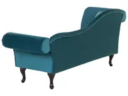 Left-Hand Chaise Longue LATTES Velvet Teal_738674