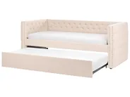 Ausziehbett Bouclé GASSIN 90 x 200 cm Hellbeige_1118925